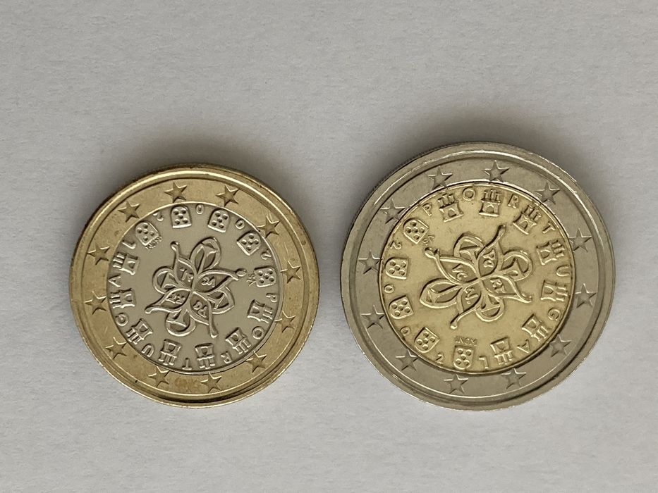 Moedas Set Portugal 2002 - primeiras moedas emitidas em euros