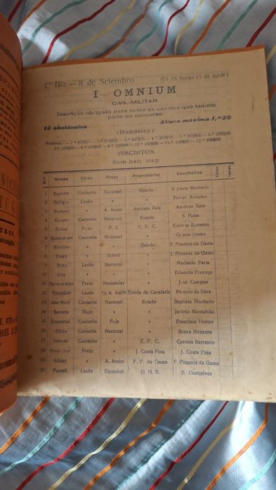 Programas concurso hipico Figueira Foz 1931 hipismo equitação