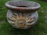 Donica ceramiczna z motywem Słońca