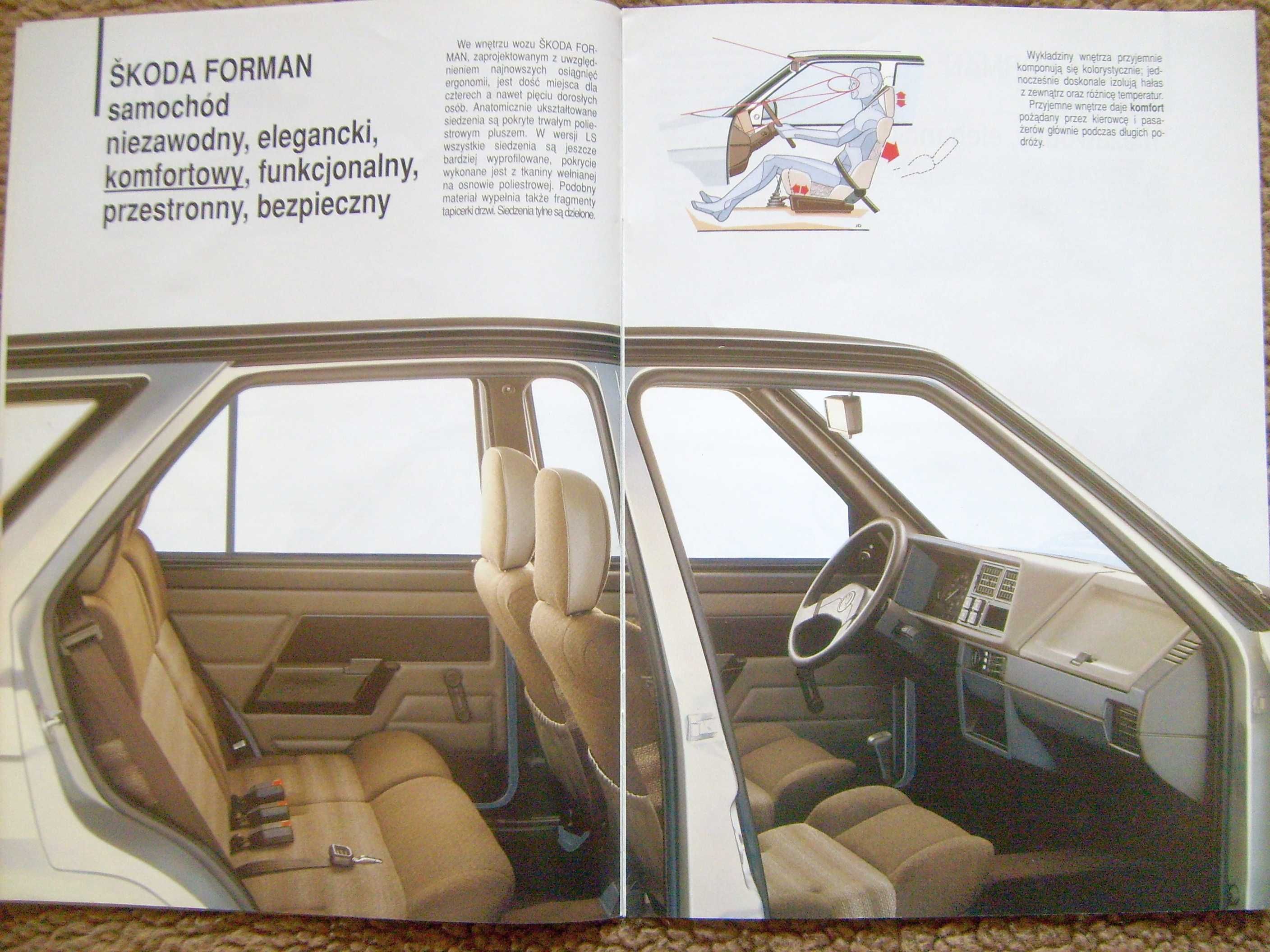 SKODA FORMAN / FAVORIT / 1991 POLSKA * prospekt 20 stron * WYPRZEDAŻ !