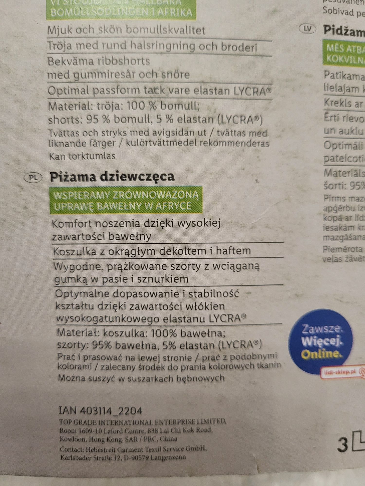 Piżama dziecięca 134/140