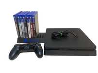 Konsola PS4 Slim 1TB pad kabel zasilający 7x gra podstawka pod gry
