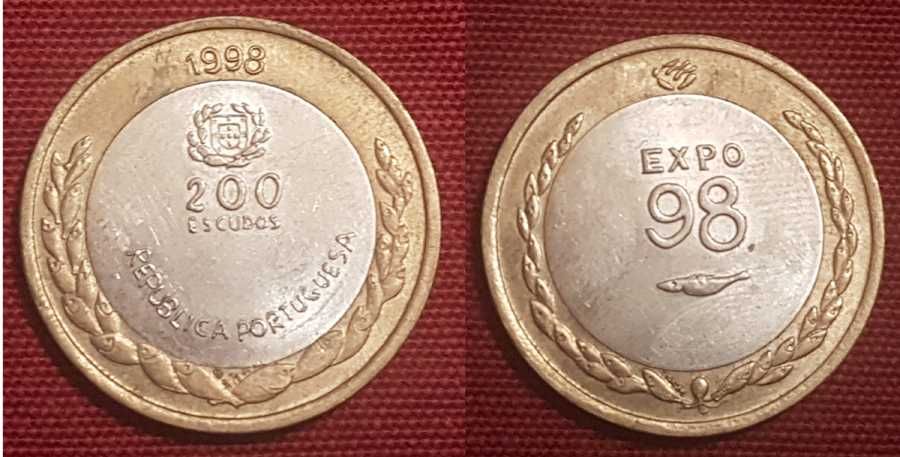 lote de moedas de 200 escudos