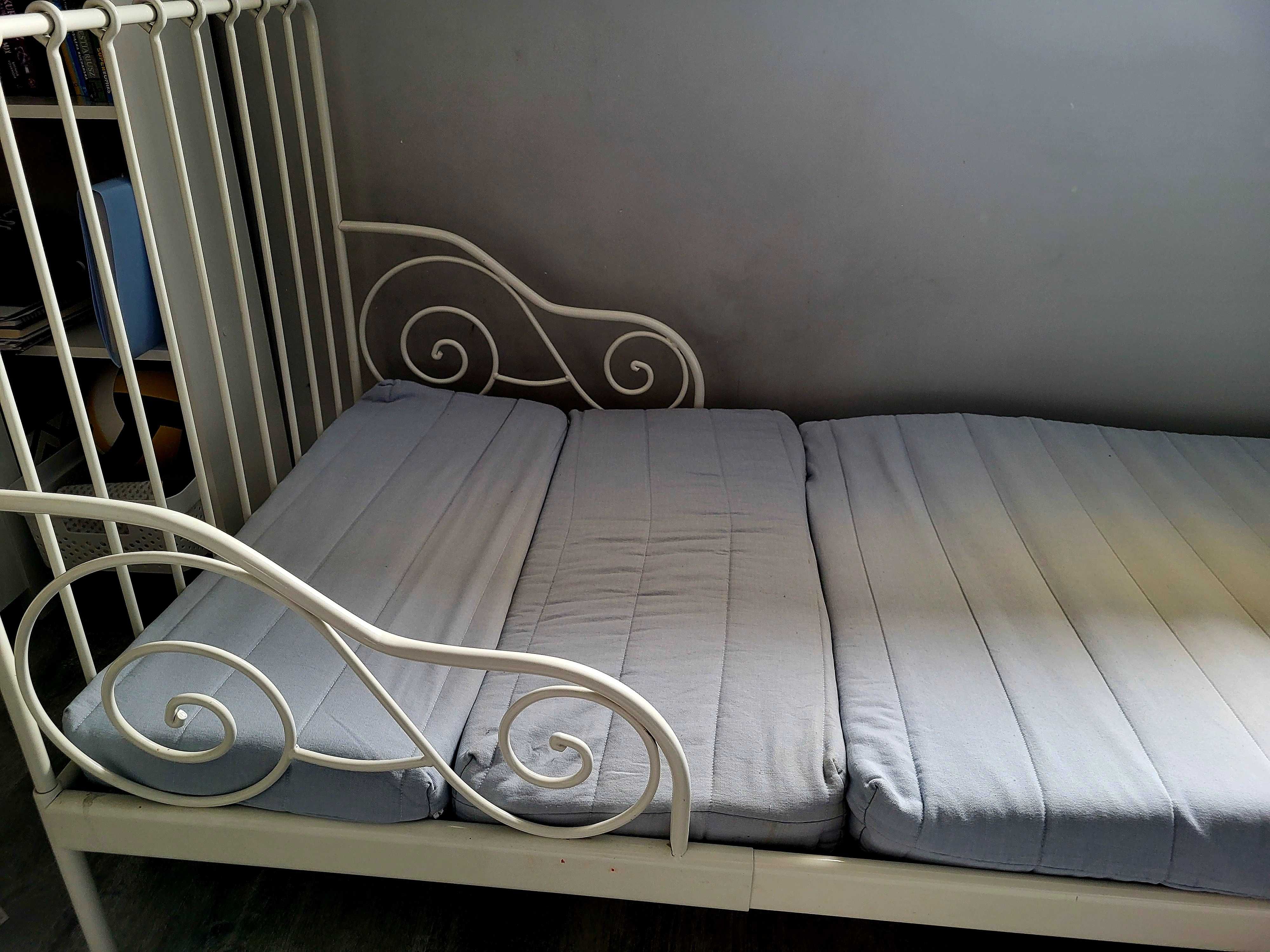 Łóżko IKEA MINNEN rosnące razem z dzieckiem, białe z materacem