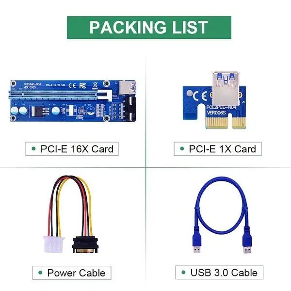 Райзер Riser PCI-E ver. 006S (MOLEX)