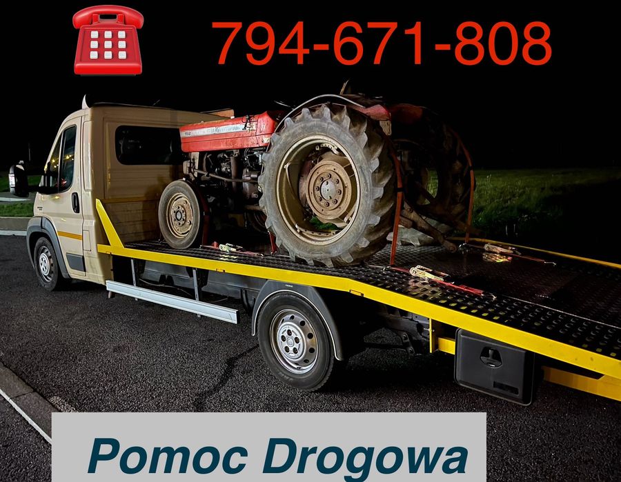 Laweta-Pomoc Drogowa-Transport-Holowanie-24/7-auta koparki dostawcze