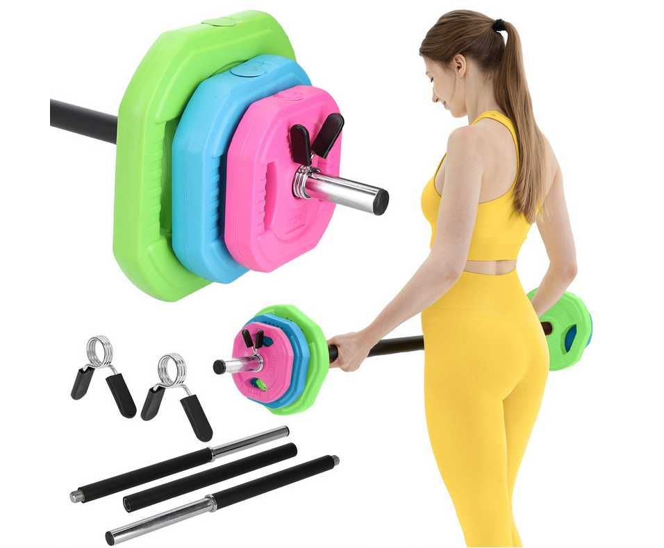SZTANGA Z OBCIĄŻENIEM Bitumicznym GRYF składana Body Pump 2,5-24 kg