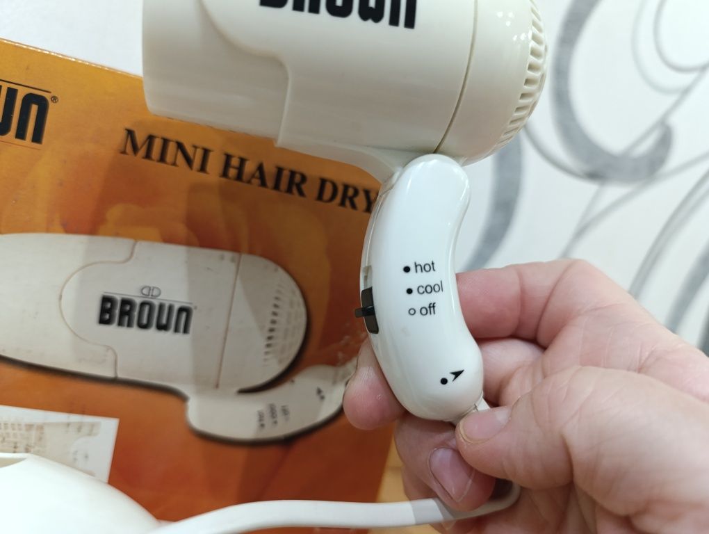 Новий міні фен для волосся дорожній з складною ручкою Browm BR-1185