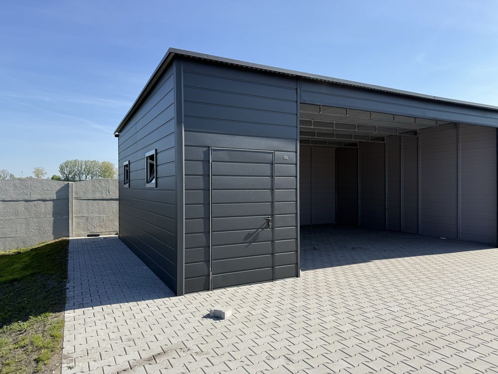 Garaż blaszany wiata 8x6 profil ocynk