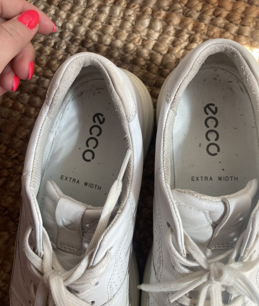 Ecco soft runner biale buty 38,5 cale skora