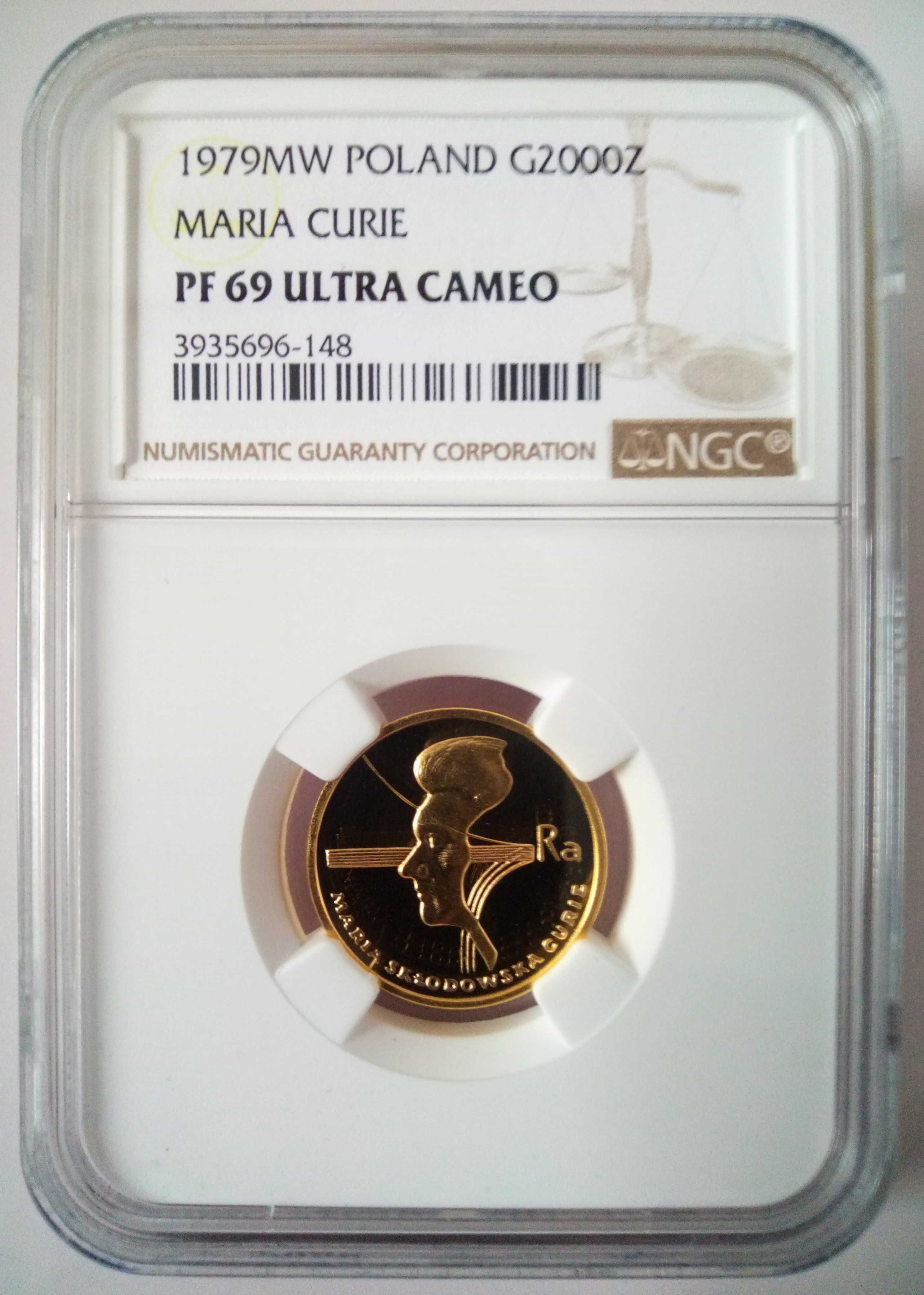 2000 zł Maria Skłodowska-Curie 1979 rok. Złoto, NGC PF69 UC - Max!