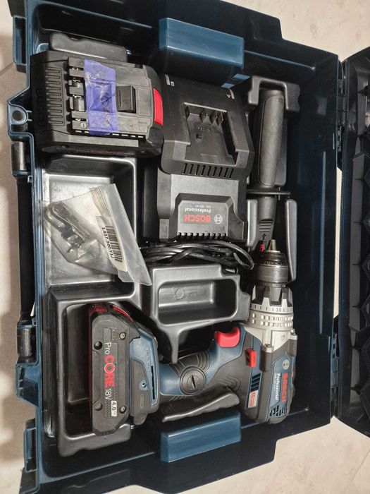 Wkrętarka wiertarka Bosch GSB 18V-110C bardzo mocna, udar zestaw