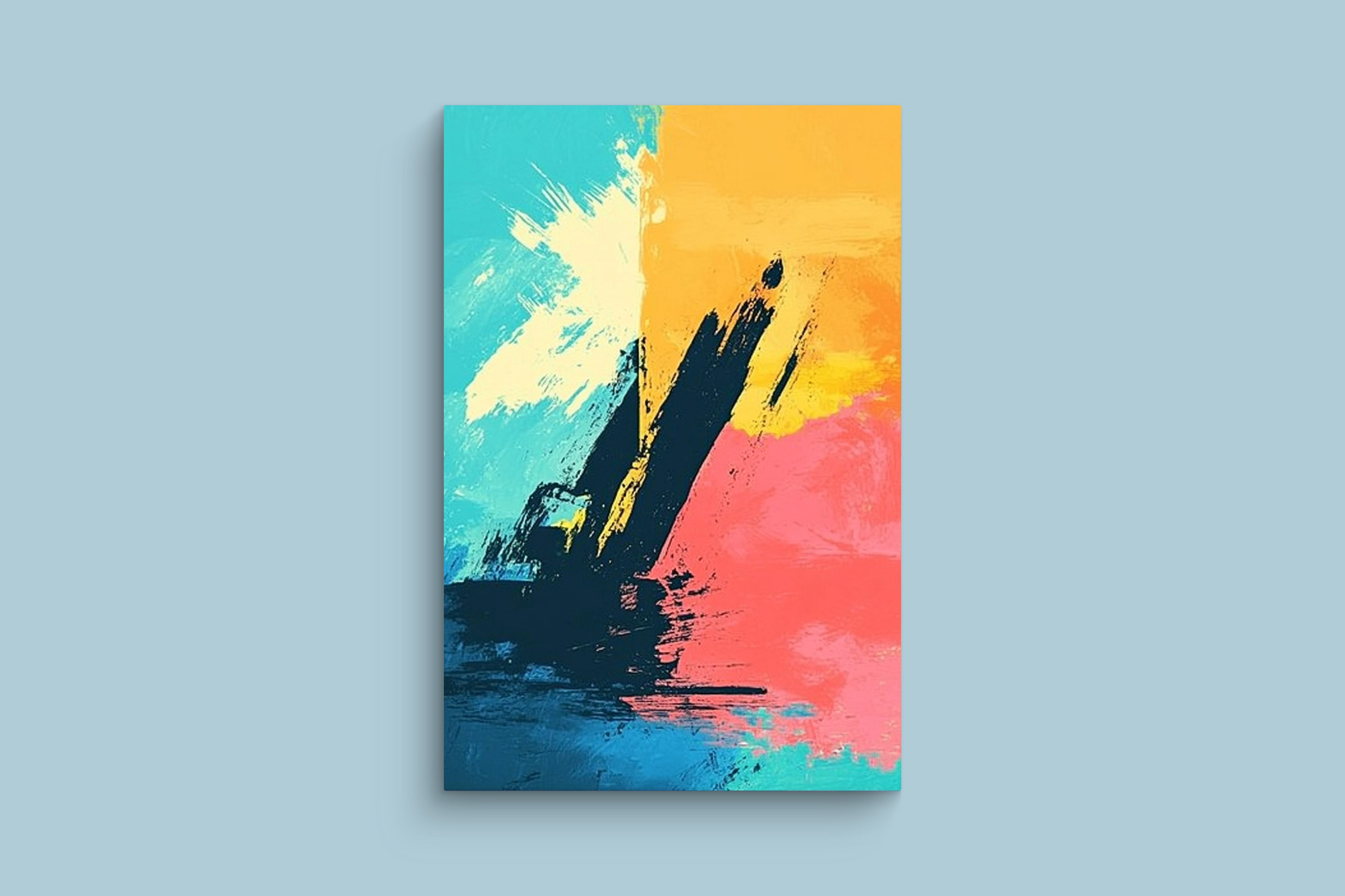 Kolorowy Abstrakcyjny Obraz na Płótnie 50x70 cm do Nowoczesnych Wnętrz