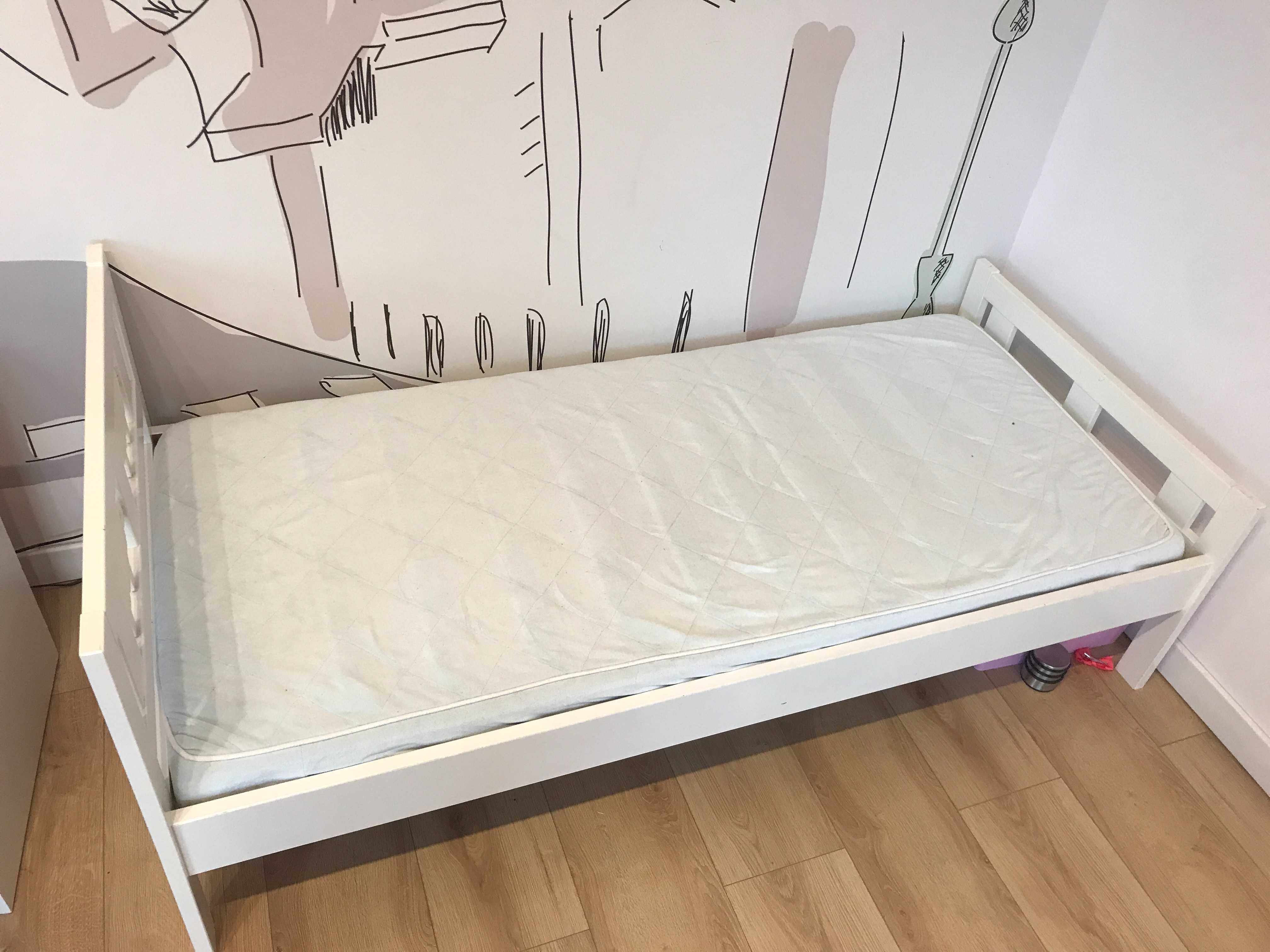 Łóżeczko dzięciece Ikea Kritter białe + materac