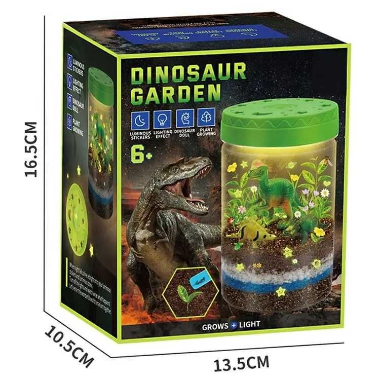 Zestaw Terrarium Dinozaurów 2w1 Lampka Figurki Dinozaury