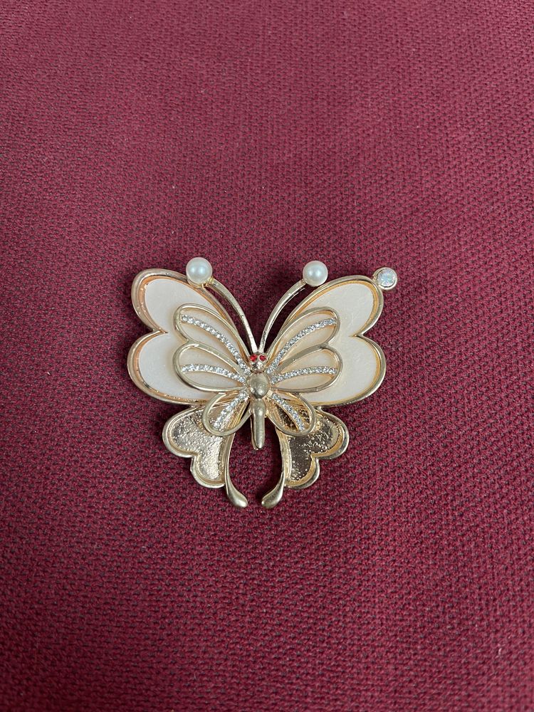 Motyl Stara Duża Broszka Biżuteria z Prl