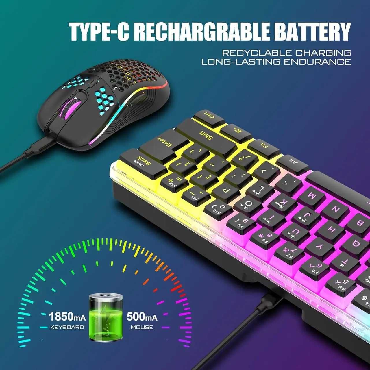 RedThunder 60% Бездротова ігрова клавіатура та миша Комбінована*
