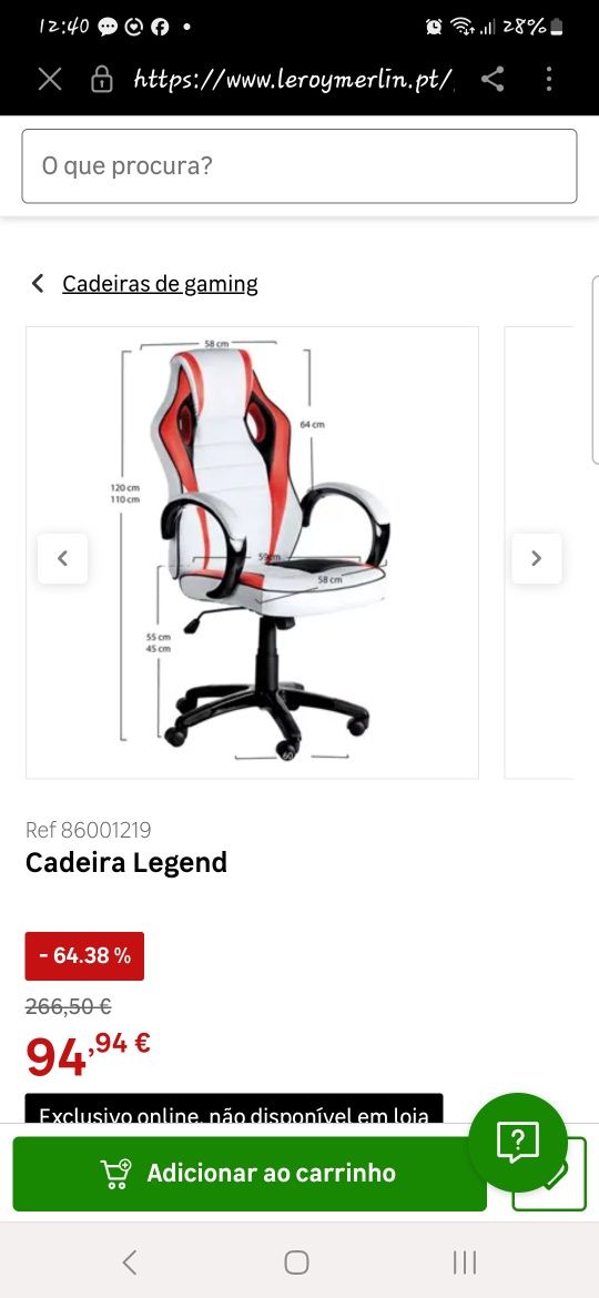 Cadeira de escritório Legend
