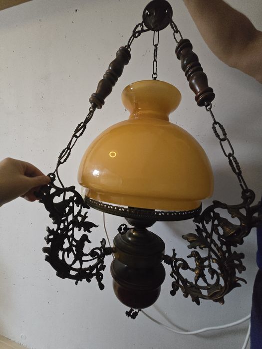 Antyczna lampa naftowa / żelandor w stylu secesyjnym