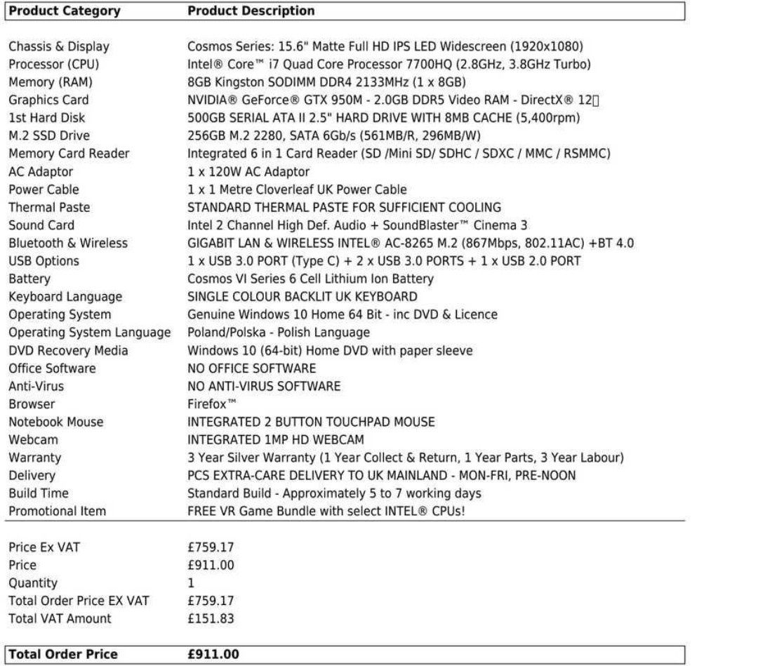 PCSpecialist laptop