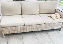 Sofa beżowy technorattan bdb