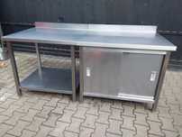 Stół z szafką szer 80cm , długość 188cm , wys 85cm gastronomiczny