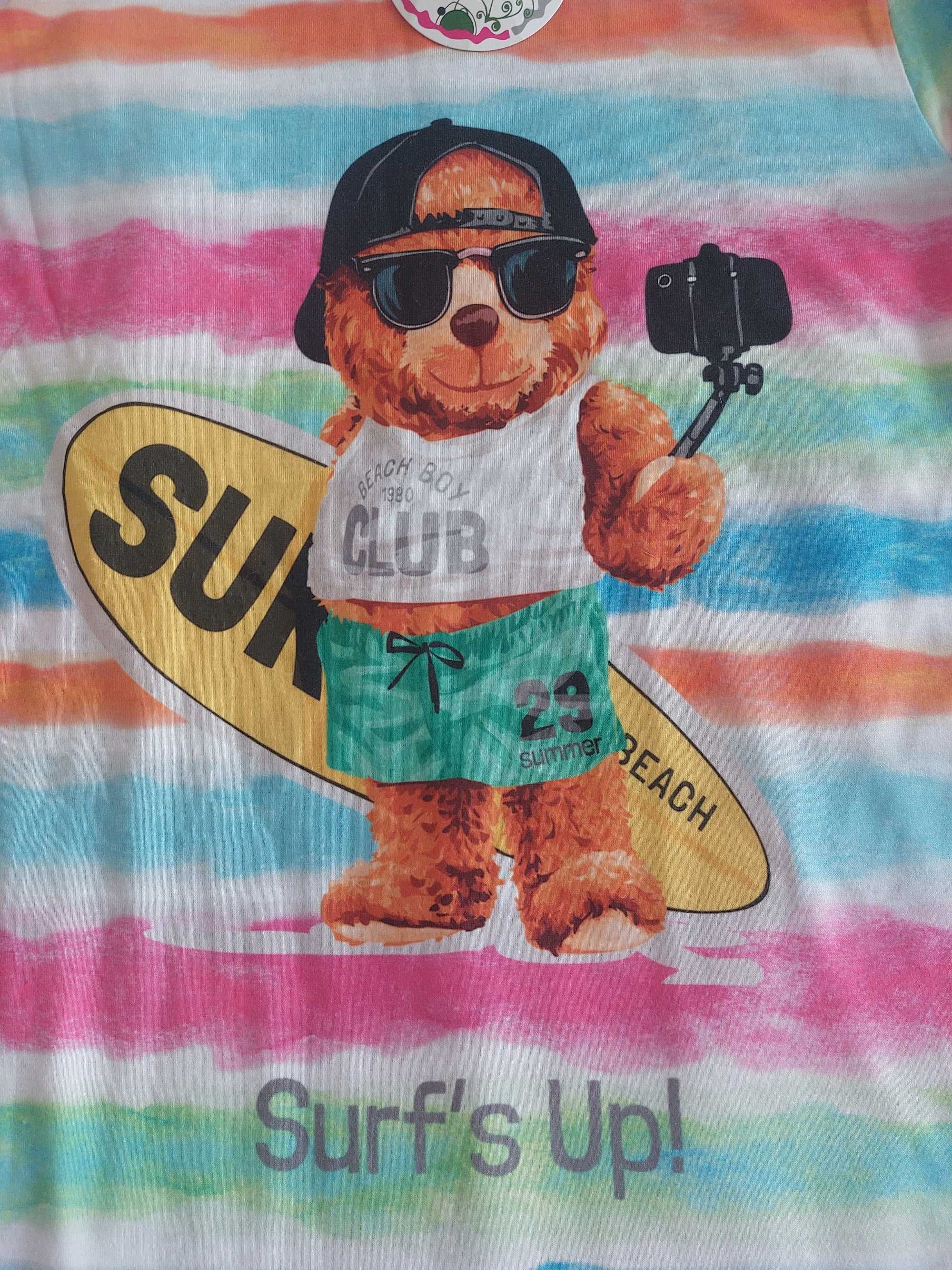 R.152 nowa sukienka letnia miś surfer