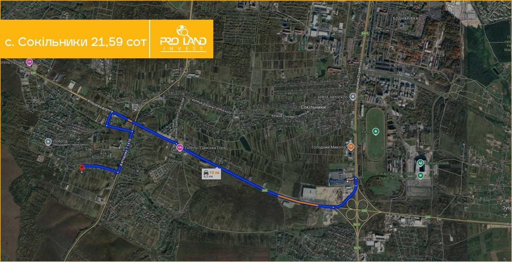 Продаж земельної ділянки с. Сокільники 21,59 сот