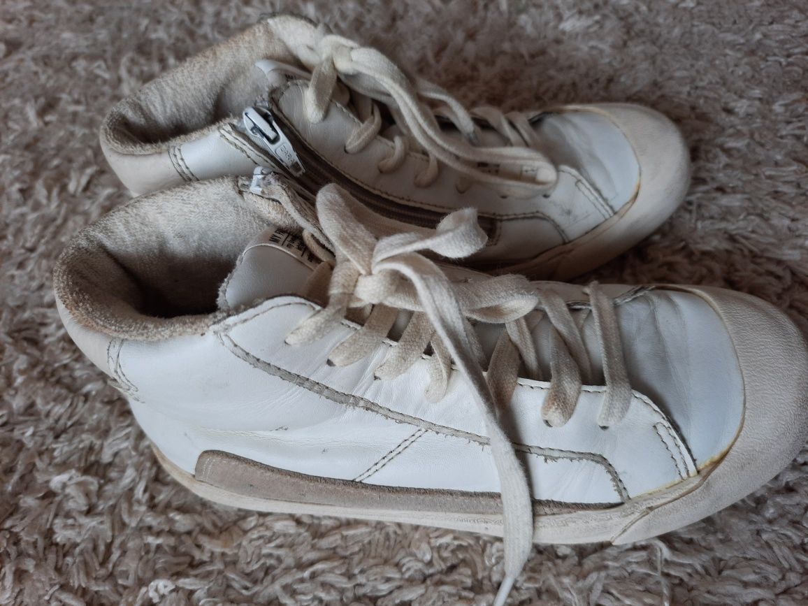 ZARA buty skórzane botki r 33 21,5 cm jesienne beżowe