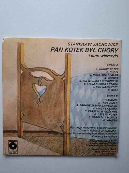 Płyta winylowa Pan kotek był chory Stanisław Jachowicz bajka