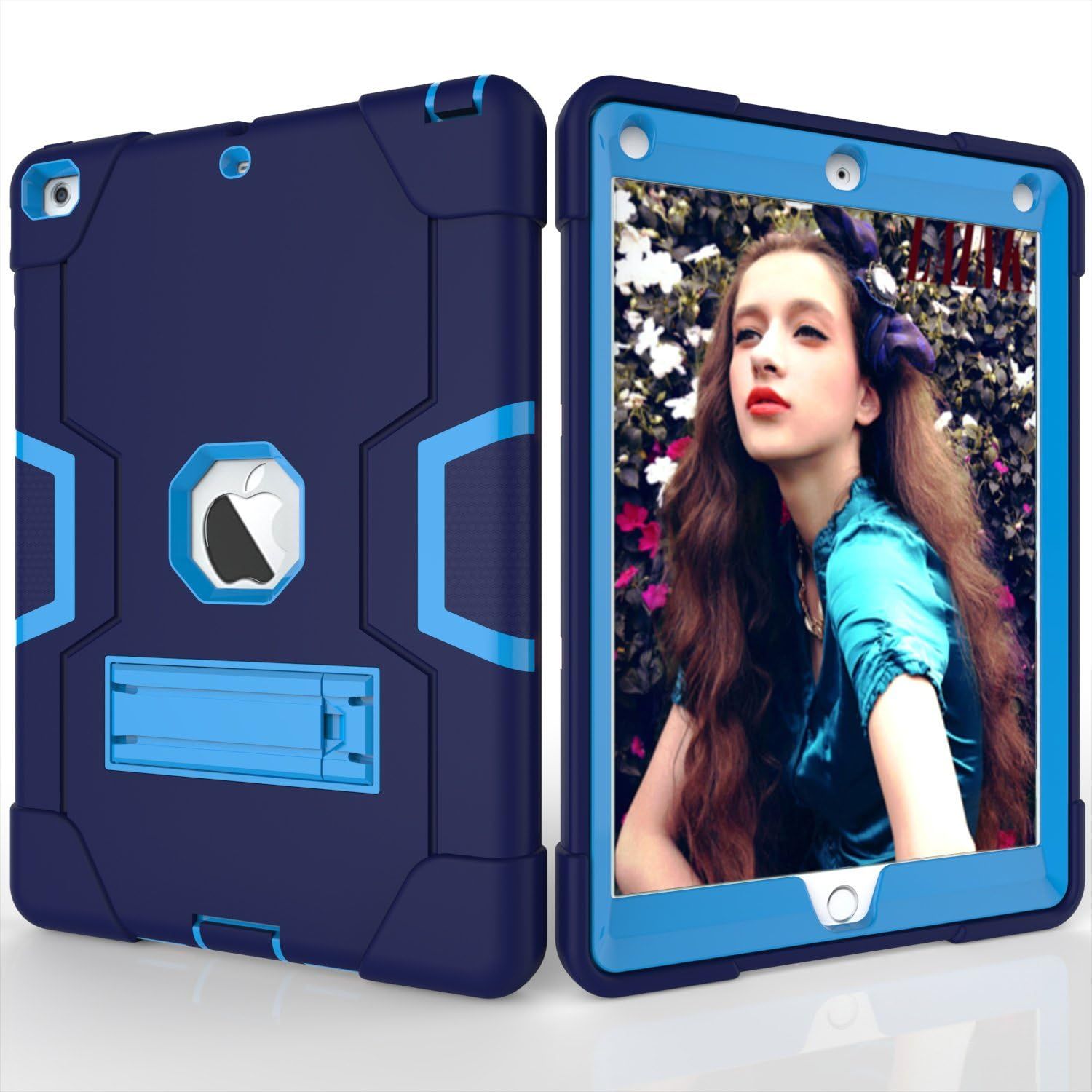 Etui do iPad 9.7" 2018/2017 Pancerne z Podstawką Niebieskie