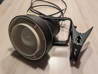 Czarna lampa z klipsem Polam Piła Typ 12.B.700 - design PRL vintage