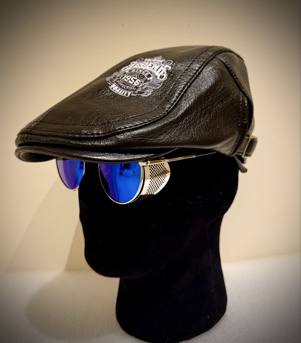 Kaszkiet męski skórzany