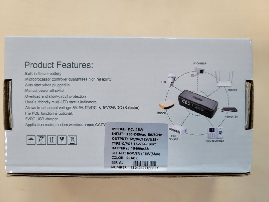 В наявності Безперебійник для роутера Mini UPS DC1018P УПС ДБЖ ИБС DC