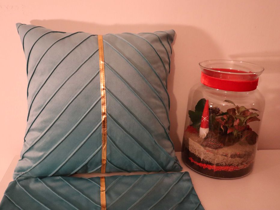 Poszewka na poduszkę 40x40 miętowa turkus aksamitna miękka 1 szt Nowa