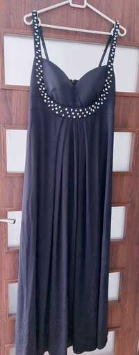 Sukienka damska długa, czarna rozmiar 40, studniówka, wesele, połowink