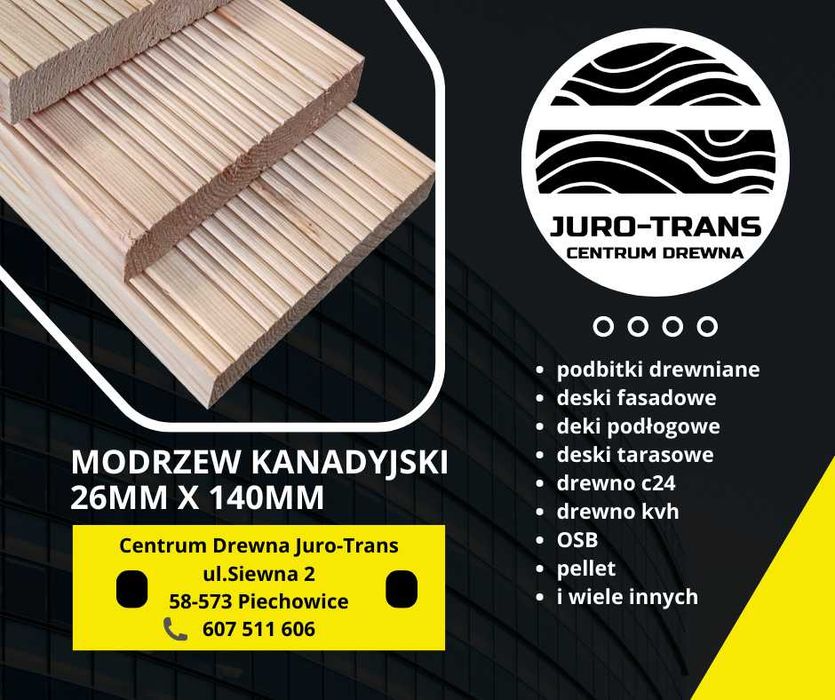 Deska tarasowa modrzew kanadyjski 26mmx140mm.