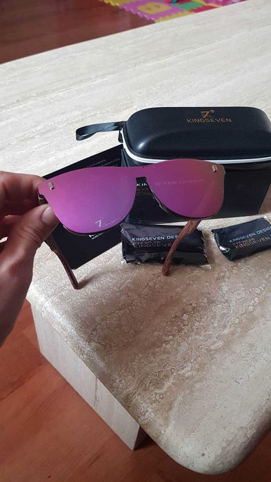 Okulary przeciwsłoneczne KINGSEVEN uv400 drewniane nerdy polaryzacyjne