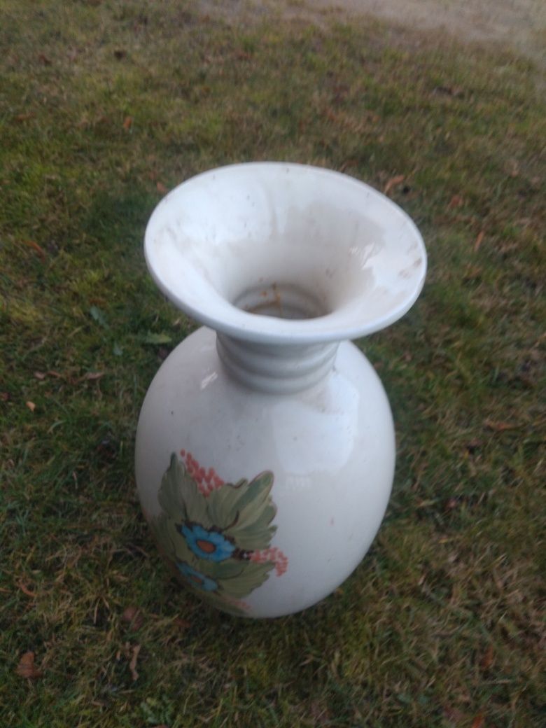 Wazon stary PRL kwiaty antyk vintage wiejski sielski ceramika