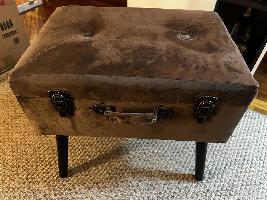 Pouf com bau castanho