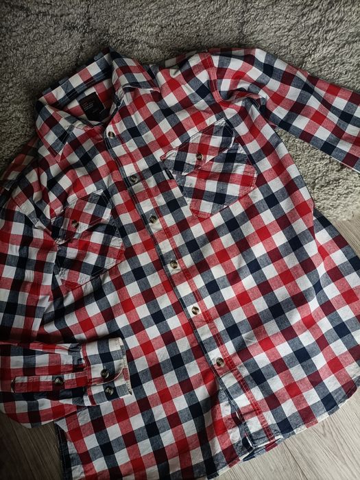 Koszula męska w kratę firma Classic Majester Fashion (L)