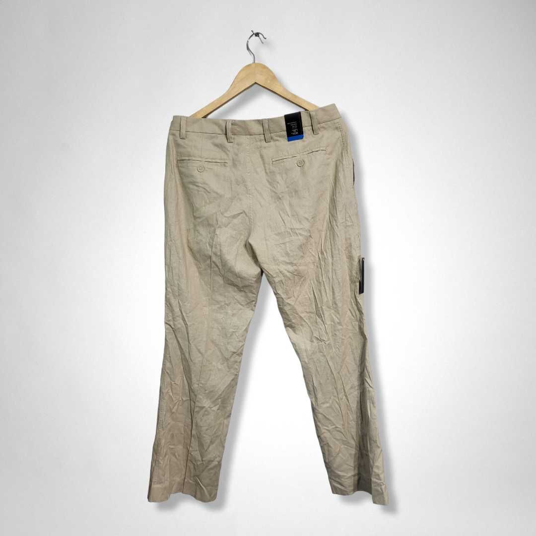 Spodnie materiałowe męskie len wiskoza W34 L30