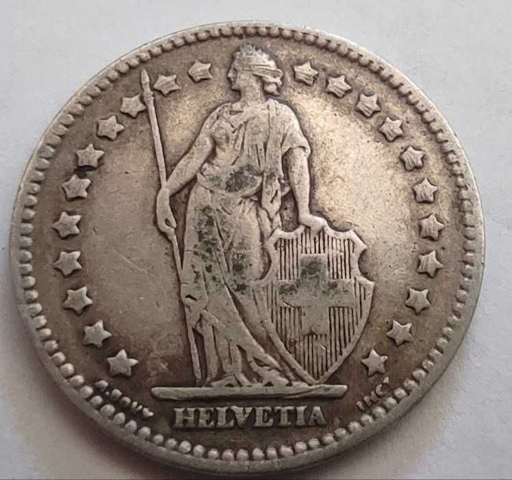 Moneta srebrna Szwajcaria 1 frank 1916 srebro ag stara