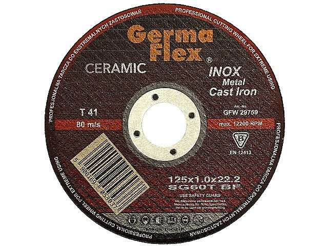 GERMAFLEX CERAMICZNA Tarcza tarcze do cięcia metalu INOX 125x1.0 mm SG