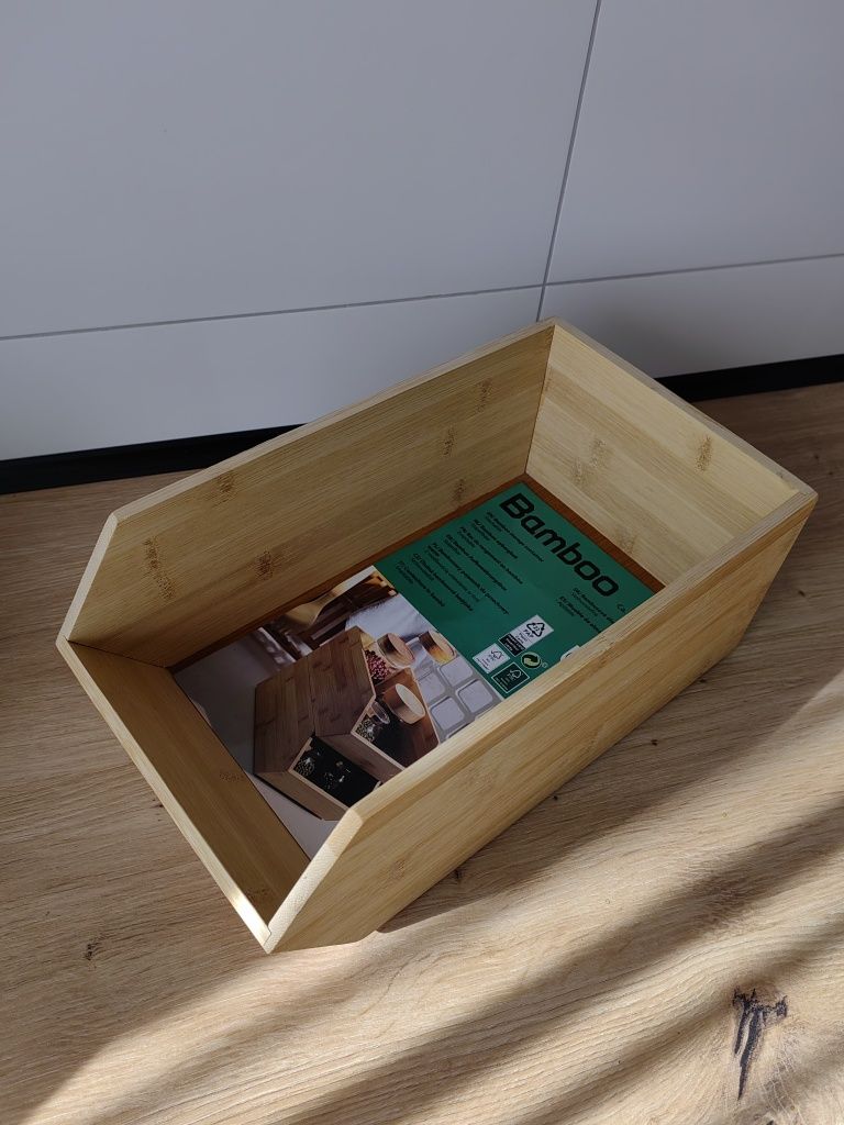 Duży Pojemnik pudełko organizer BAMBUSOWY do przechowywania 30x17x12,5