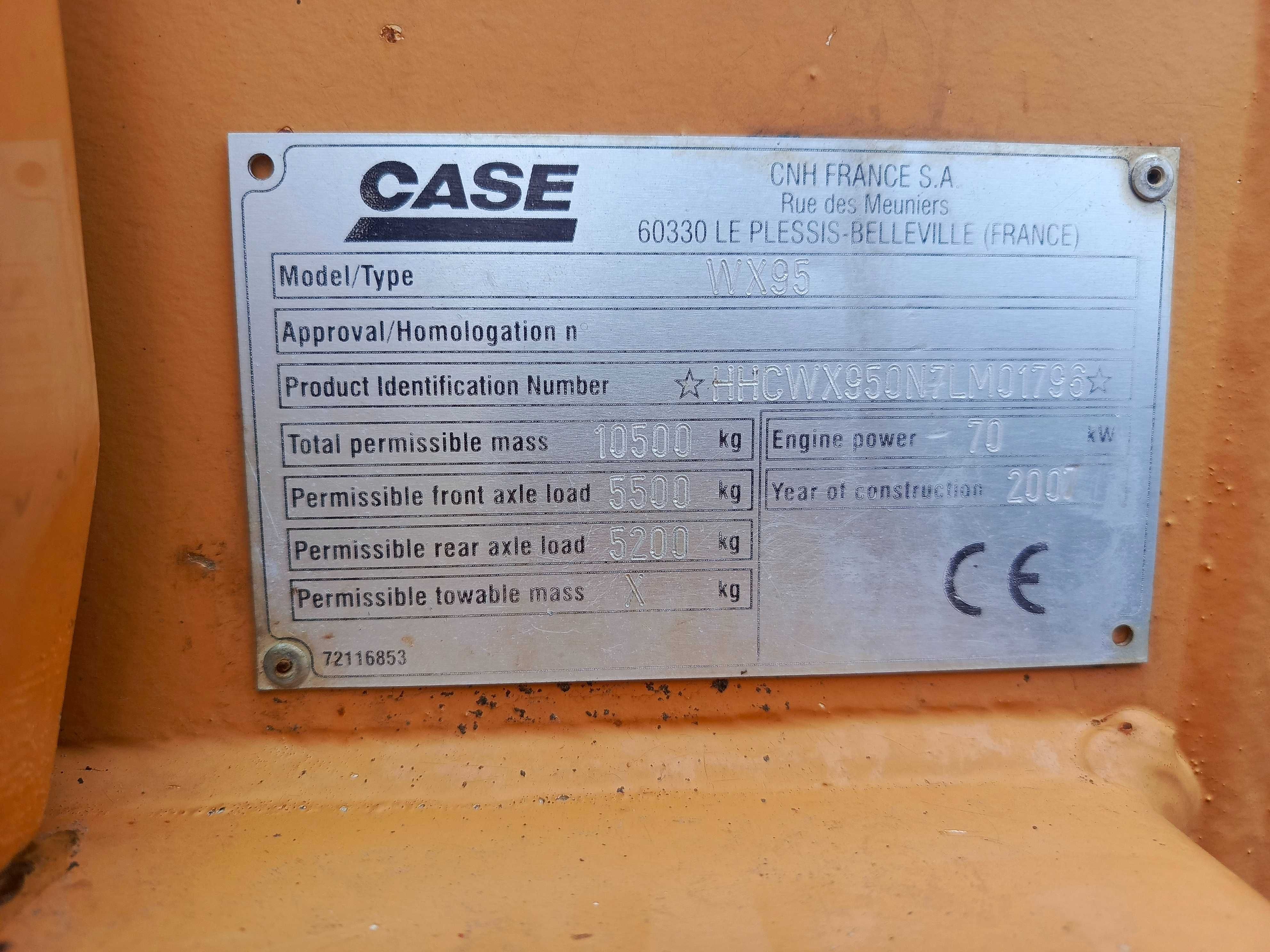 koparka kołowa case wx 95 sprowadzona