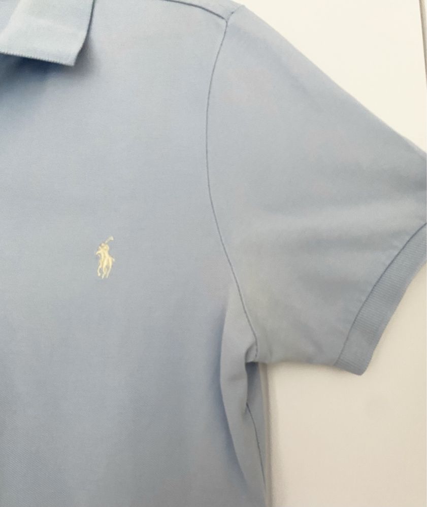 Jasno niebieska bawełniana koszulka polo Polo Ralph Lauren S