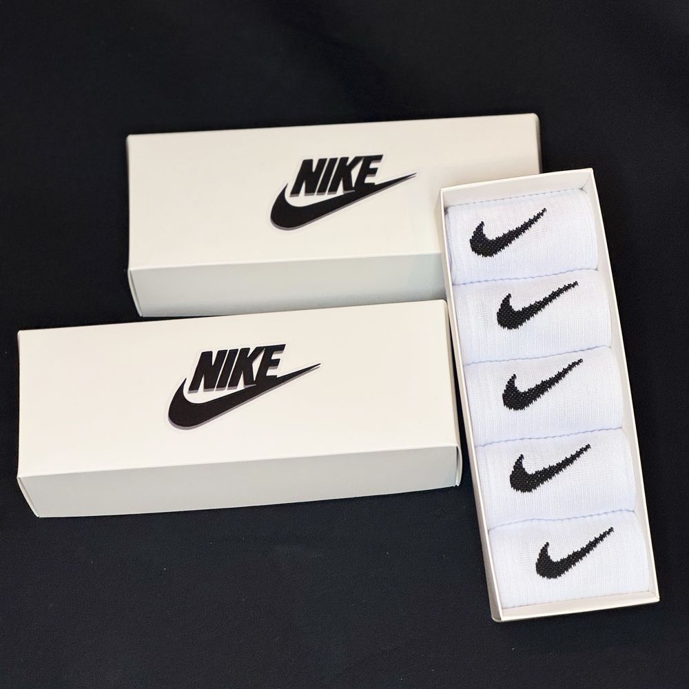 Skarpety Nike Dri-Fit 5 Par r.34-38 Dtugie Sportowe Biate Skarpetki