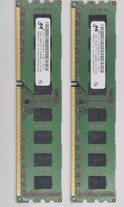 2 x 2GB 2Rx8 PC3-10600U DDR3 1333MHz.