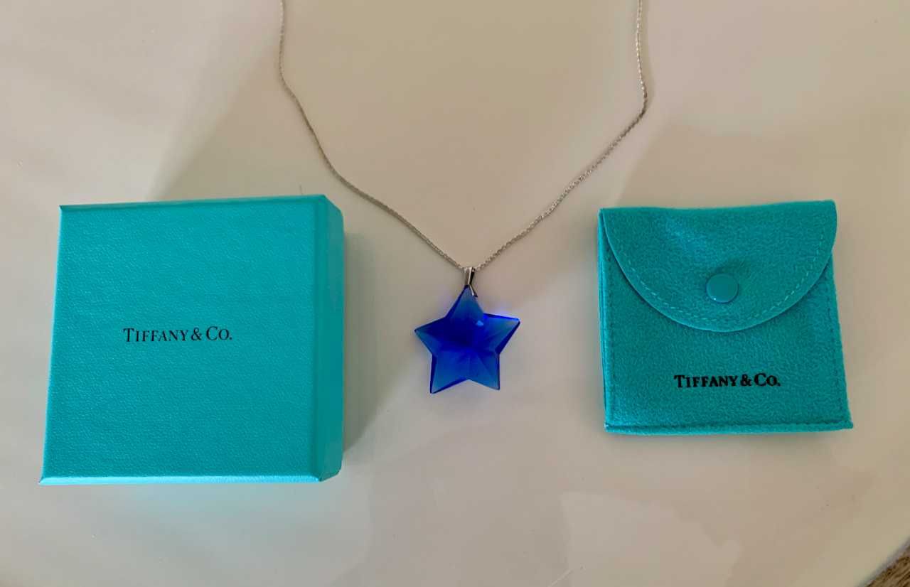 Tiffany & Co.Sterling Silver Rock Crystal Pendant Star Neckless